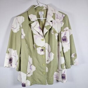 Emma James Sage Floral Blazer Size 18W